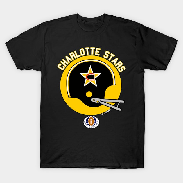 Charlotte Stars (World Football League) 1975 T-Shirt by HelmetAddict